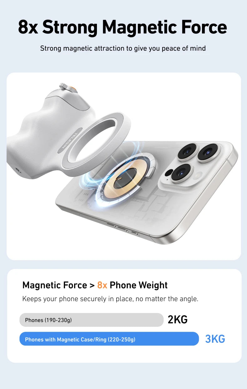 Fun Shot Magnetic Grip, Ergonomic Style Phone Camera Grip