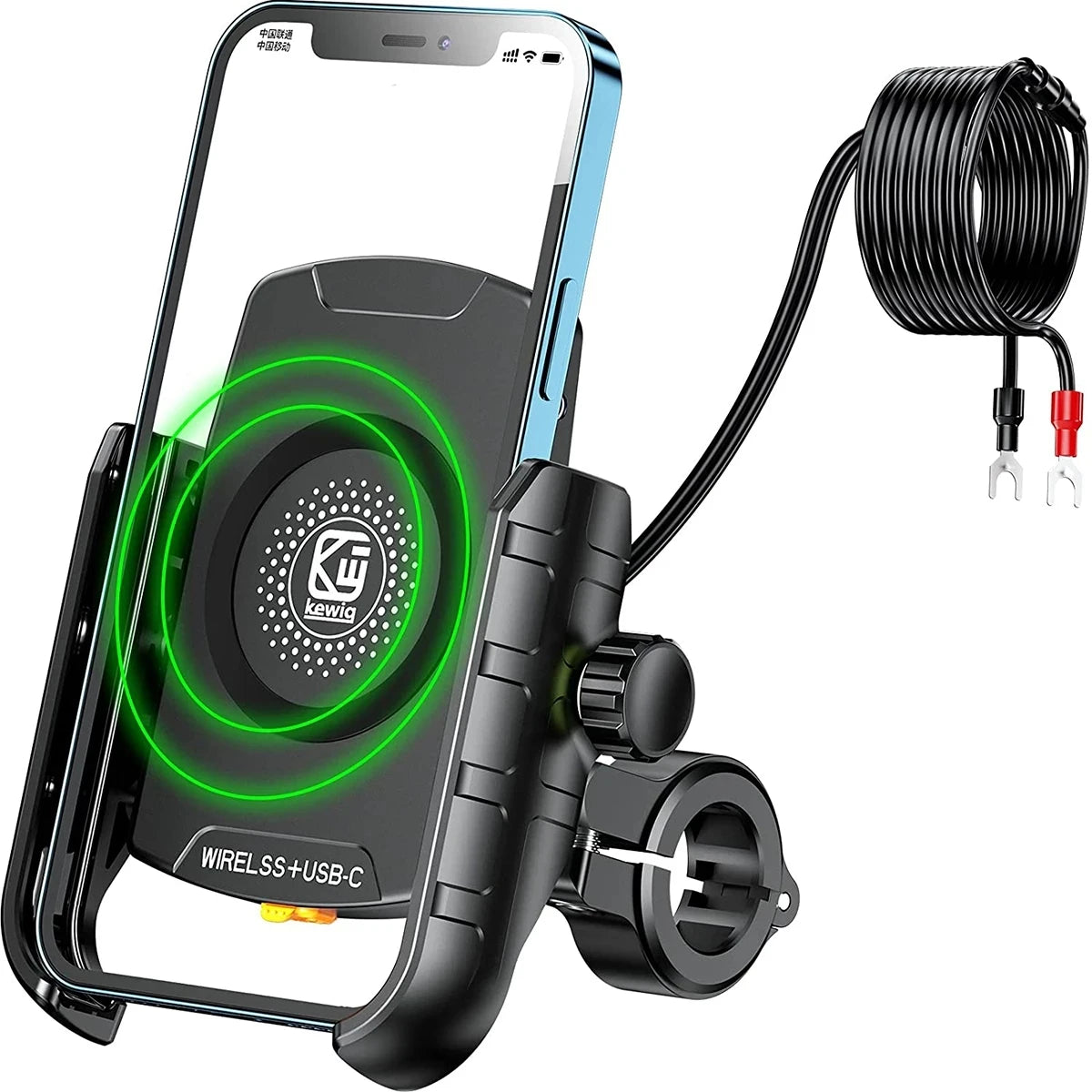 Motorcycle Phone Holder Wireless Charging Cradle 3.0 Quick Charger