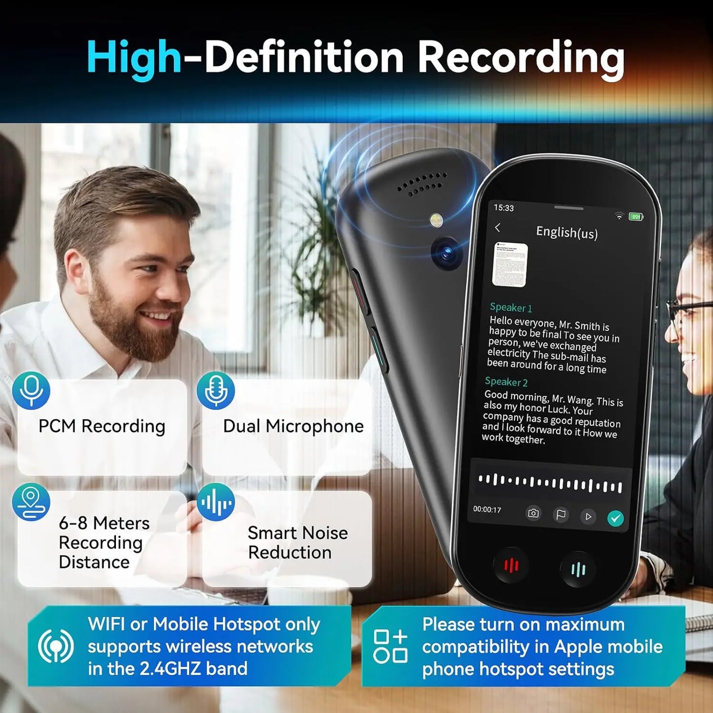 AI Voice Recorder with Playback Unlimited Transcription