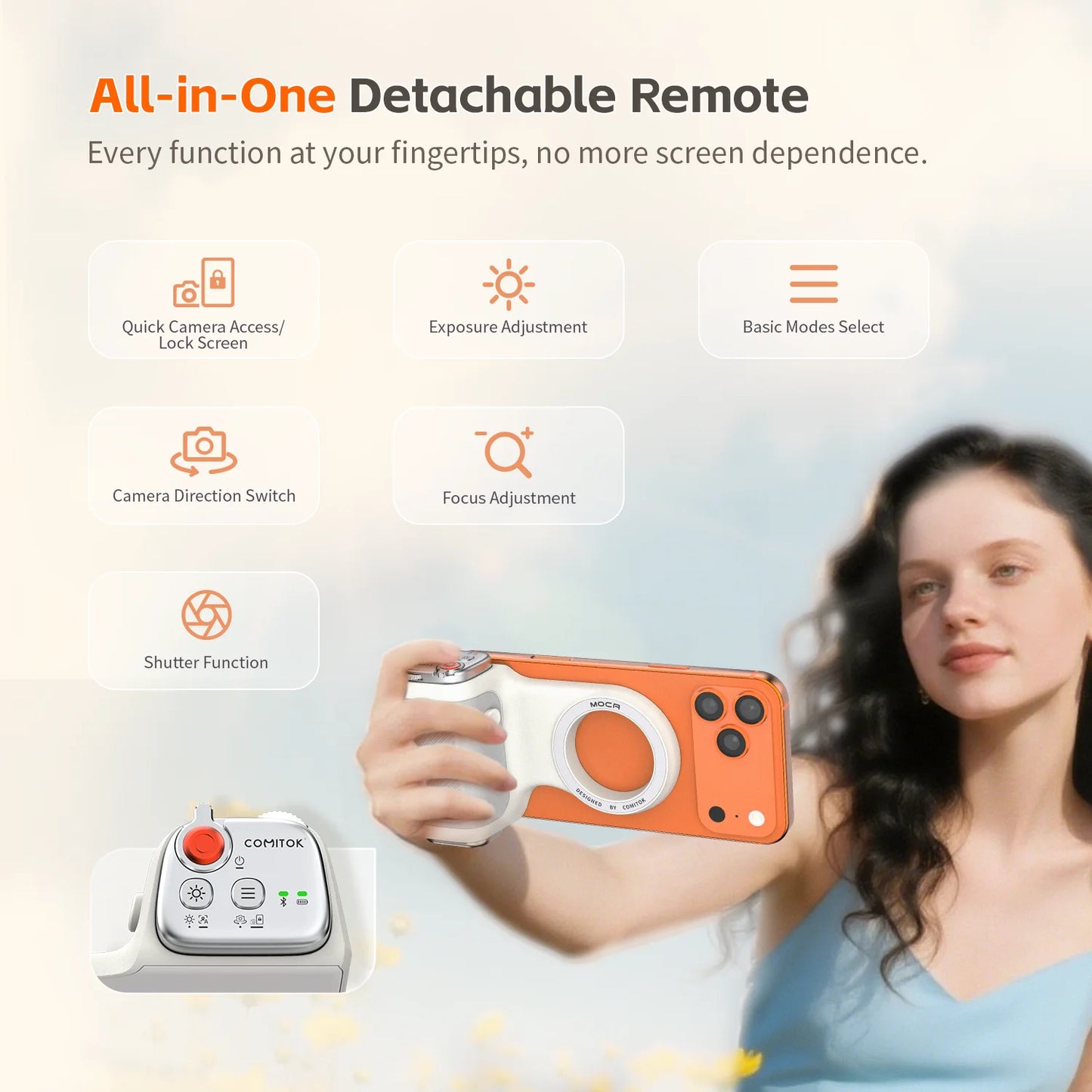 Magnetic Phone Camera Hand Grip Smart Holder with Remote Control