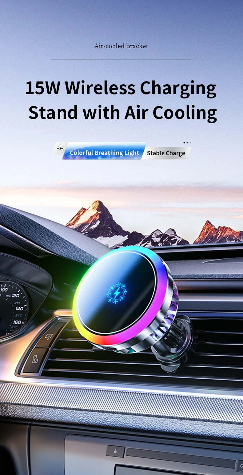 Wireless Car Charger 15W Magnetic Turbo Air Cooling