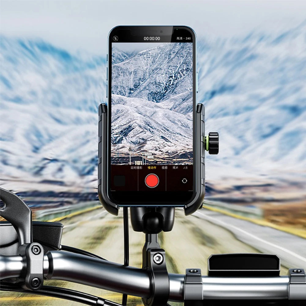 Motorcycle Phone Holder Wireless Charging Cradle 3.0 Quick Charger