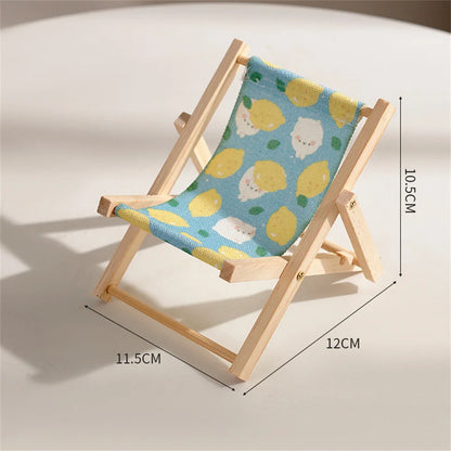 Wood Chair Shape Mobile Phone Stand Beach chair Desktop