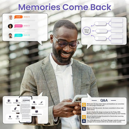 64GB AI Voice Recorder with Fast Transcription, Summaries