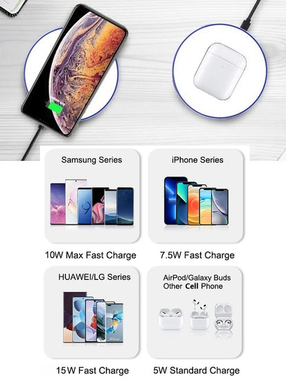 Wireless Charger Pad Chargers Induction Fast Charging Dock Station