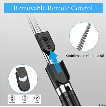 1.67M Long Extended Bluetooth Wireless Selfie Stick Live