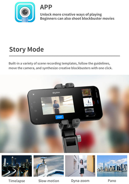 Bluetooth Smartphone Gimbal Stabilizer with Extendable Stick