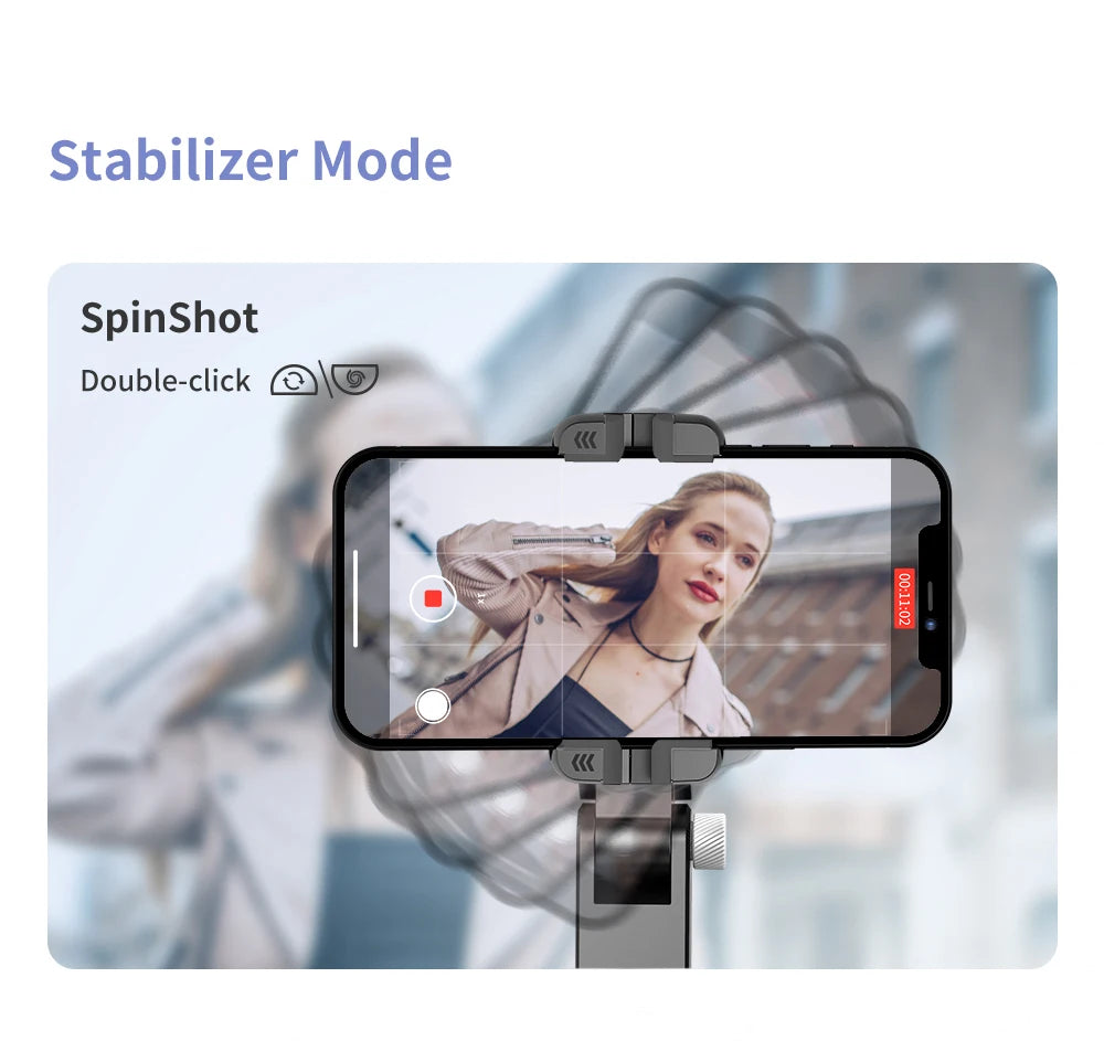 Bluetooth Smartphone Gimbal Stabilizer with Extendable Stick