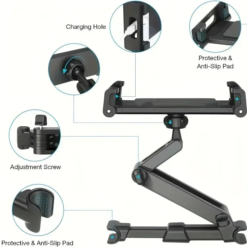 Car Tablet Holder Back Seat Headrest Mount Stand