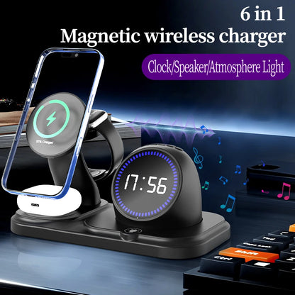 NEW 6 in 1 Desk Phone Holder with Wireless Charger
