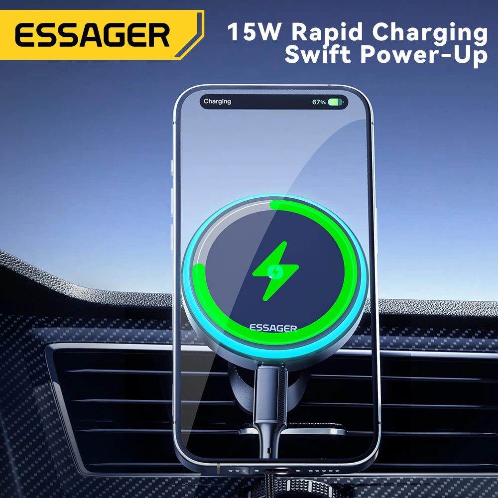 Essager 15W Magnetic Wireless Car Phone Holder Adjustable