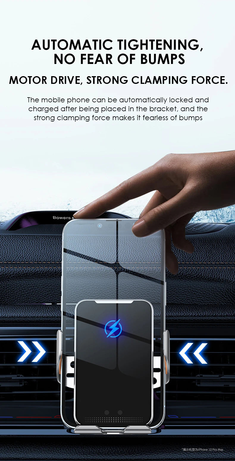Wireless Car Charger Air Vent Auto Clamping Super Fast Charging