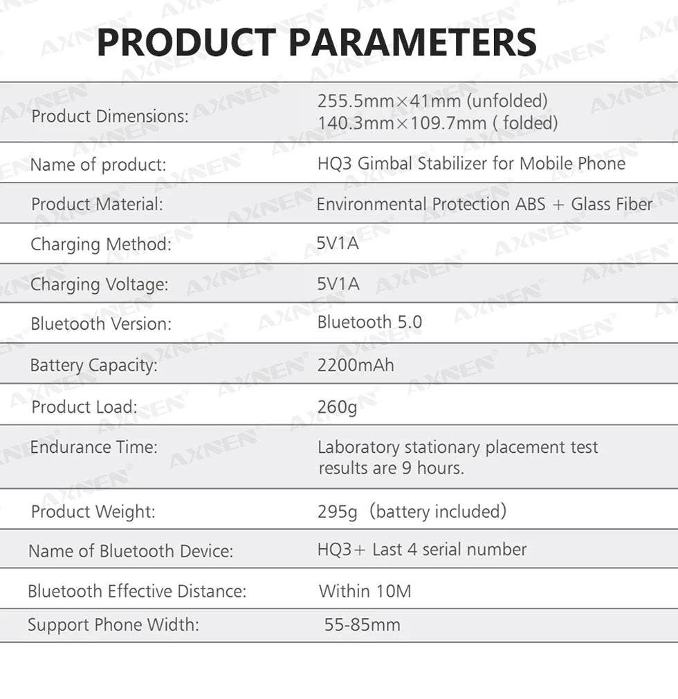 AXNEN 3-Axis Gimbal Handheld Self Stabilizer with Tripod