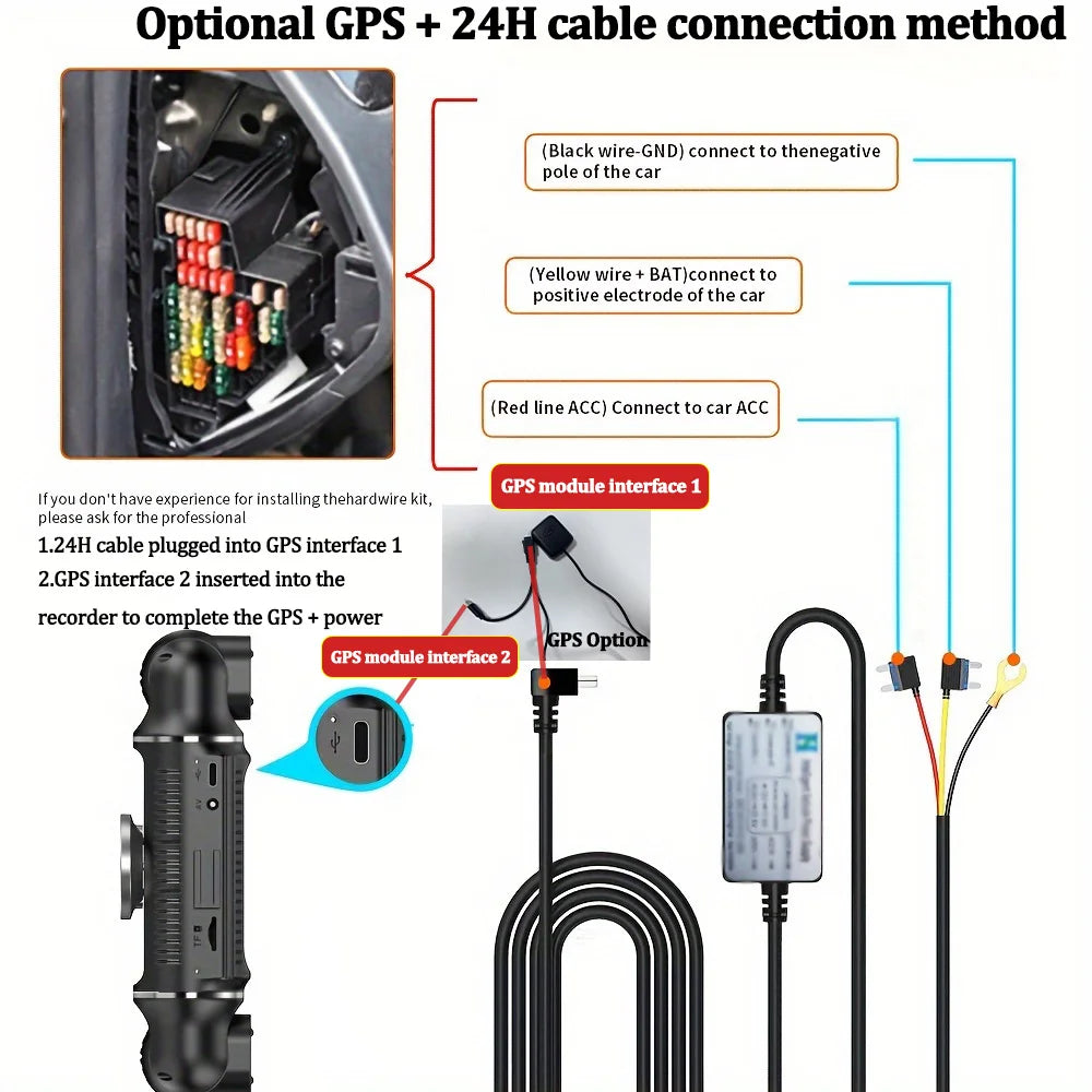 360 Degree Car DVR 4*1080P Video Recorder WIFI GPS Dash Cam