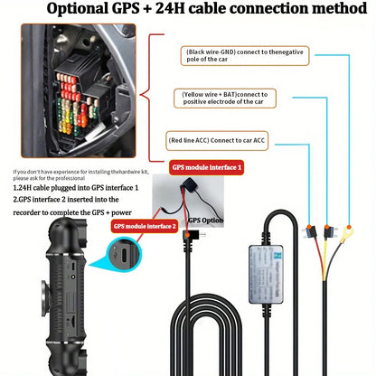360 Degree Car DVR 4*1080P Video Recorder WIFI GPS Dash Cam