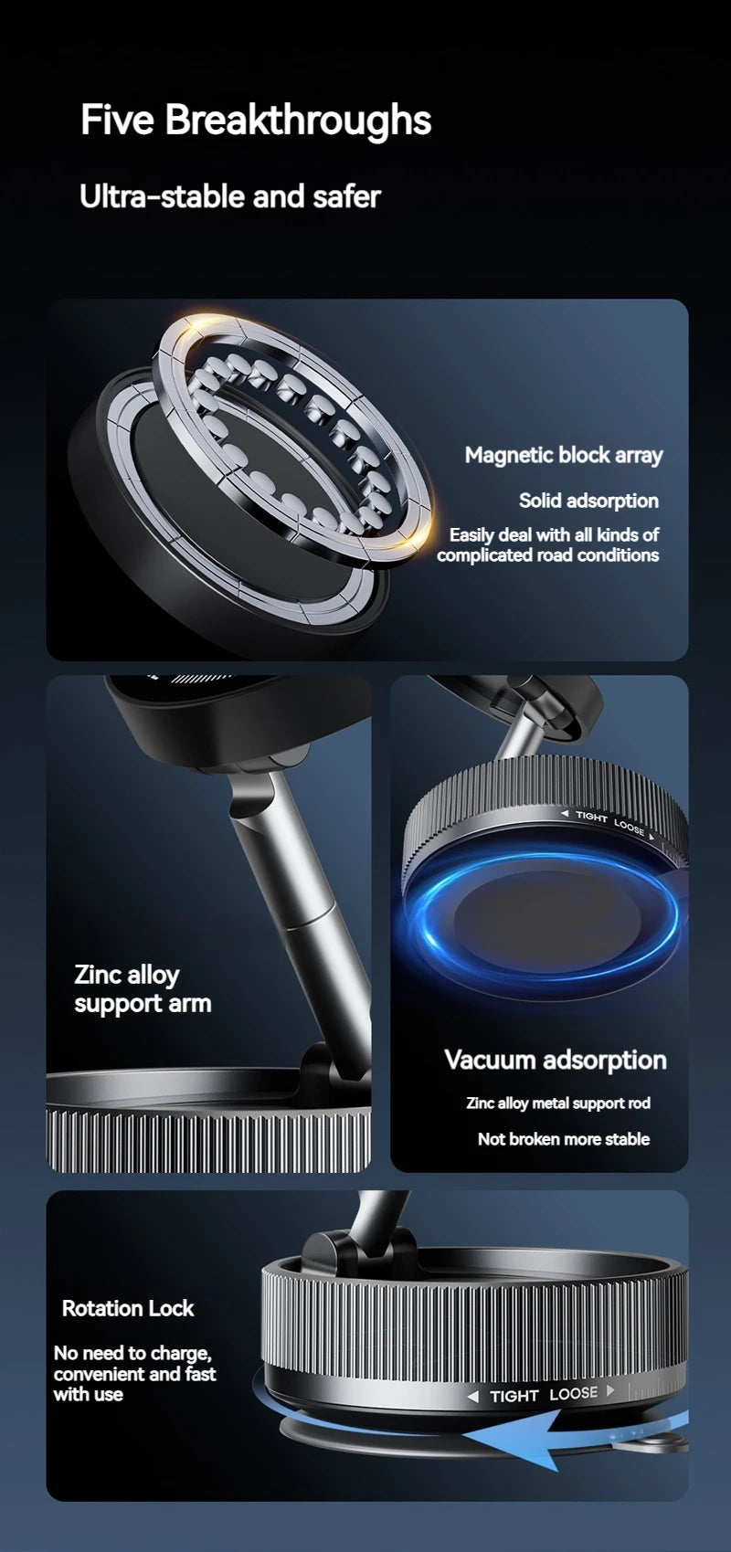 15W Universal Car Magnetic Phone Wireless Charging Holder