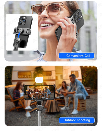 Bluetooth Selfie Stick Tripod Desktop Stand, Phone Holder