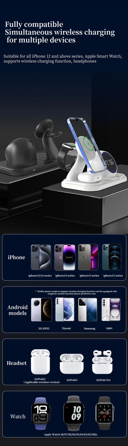 NEW 6 in 1 Desk Phone Holder with Wireless Charger