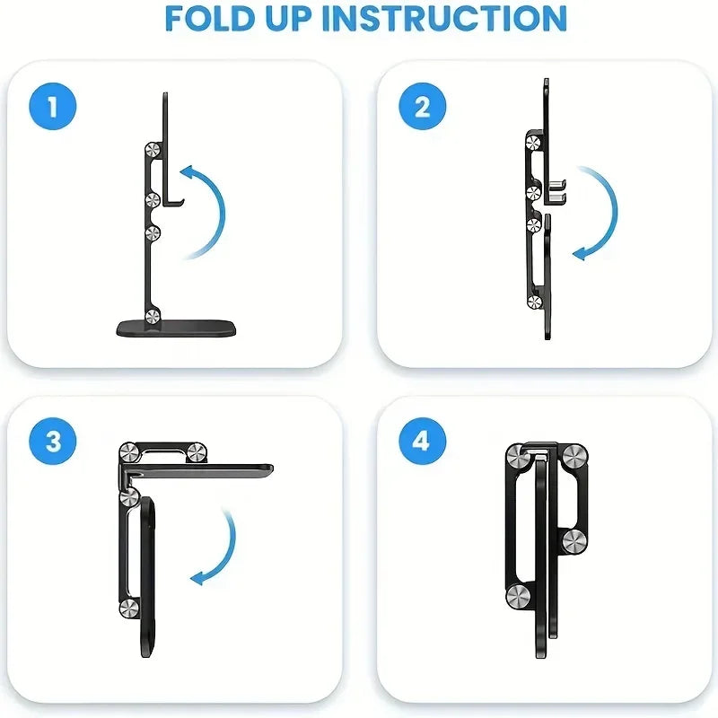 Three Sections Foldable Desk Mobile Phone Holder