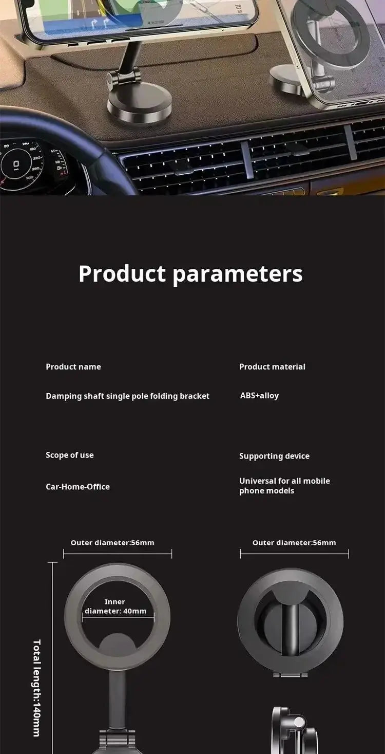 Alloy Folding Magnetic Car Compact Cell Phone Holder