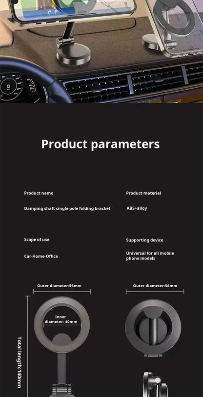 Alloy Folding Magnetic Car Compact Cell Phone Holder