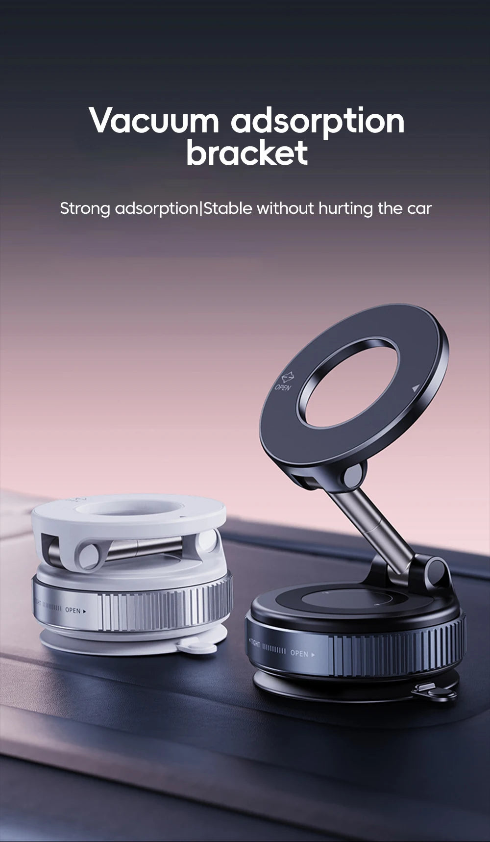 360° Rotation Car Dashboard Holder Magnetic Suction Cup Holder