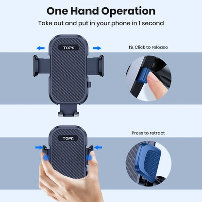 TOPK Car Phone Holder Phone Mount Car Suction Stand