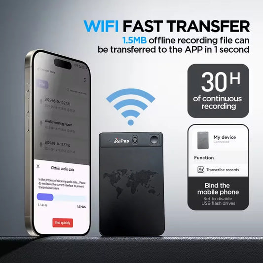 New Long Range Recorder 64GB 6000H Recording Time  AI Translation
