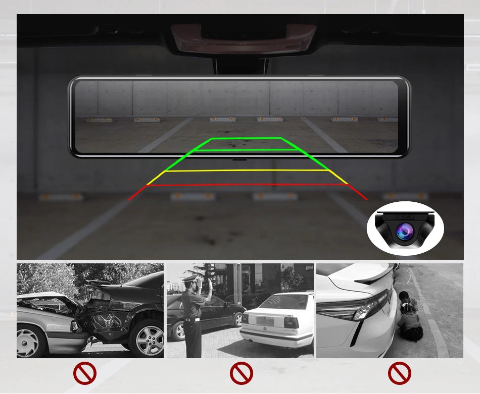 4K Rearview Mirror Driving Recorder HD Night Vision Loop