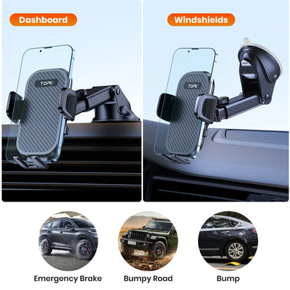 TOPK Car Phone Holder Phone Mount Car Suction Stand