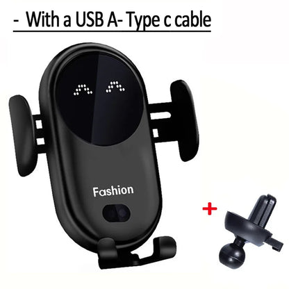 Fashion Qi Fast Wireless Charger Car Phone Holder Smart  Sensor