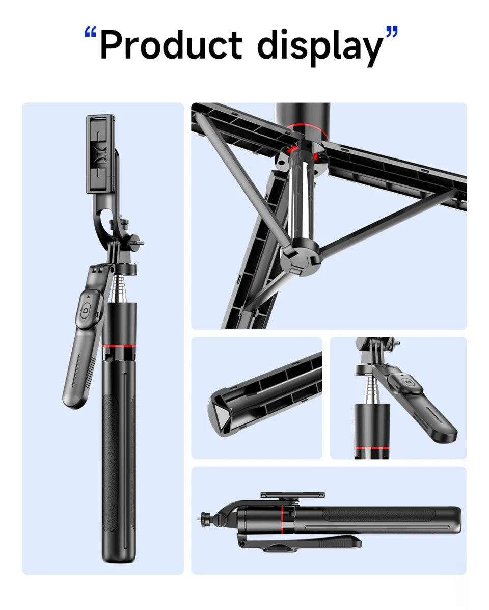 Selfie Stick Tripod with 1708mm Long Monopod Fill Light