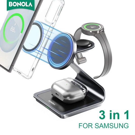 3 in 1 Wireless Charger Metal Stand for Samsung