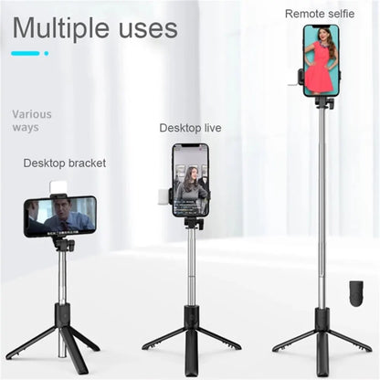Portable Bluetooth Selfie Stick Tripod Holder with Remote Shutter