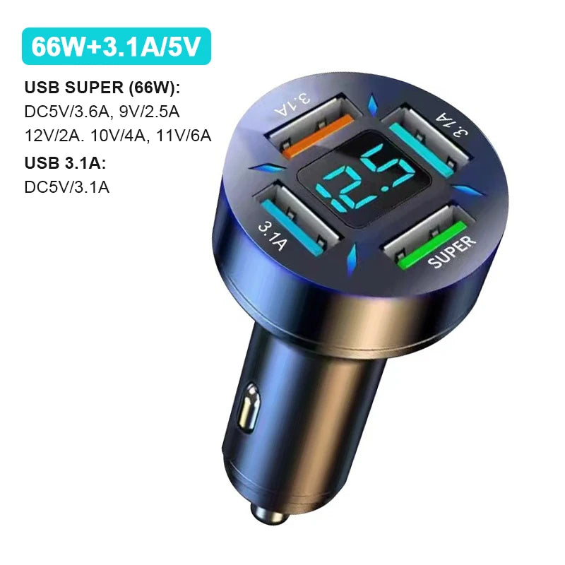 Quick Charge Car Phone Charger PD+QC3.0 4 Ports