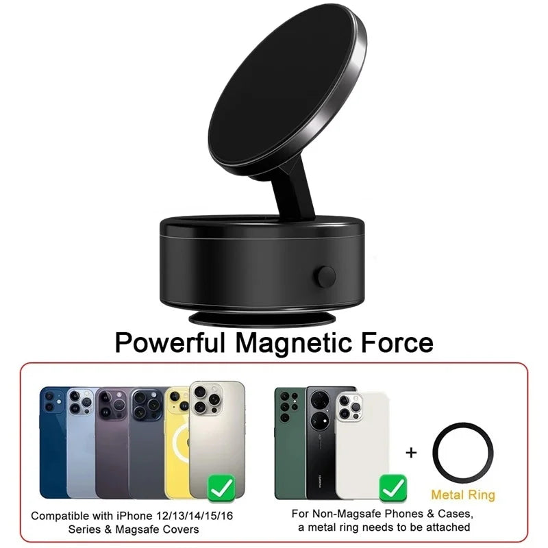 Electric Vacuum Suction Magnetic Car Phone Wireless Charger Holder