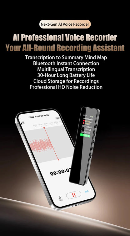 Famue Ai Voice Recorder with Text Transcription Mini Portable