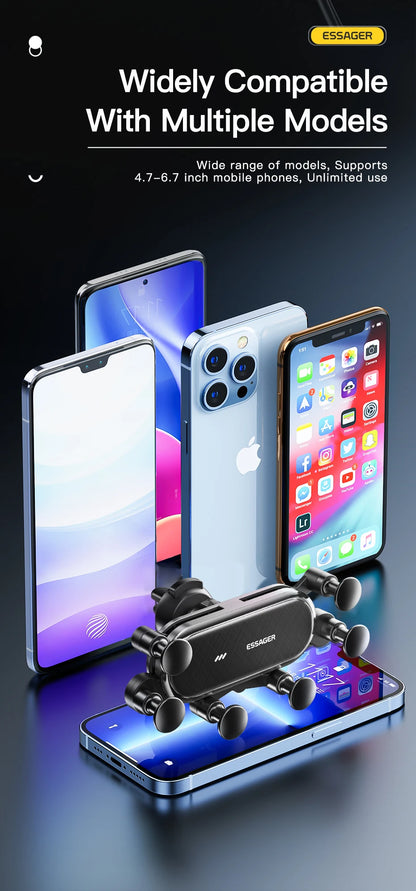 Essager Gravity Car Phone Holder Air Vent Clip Mount Stand