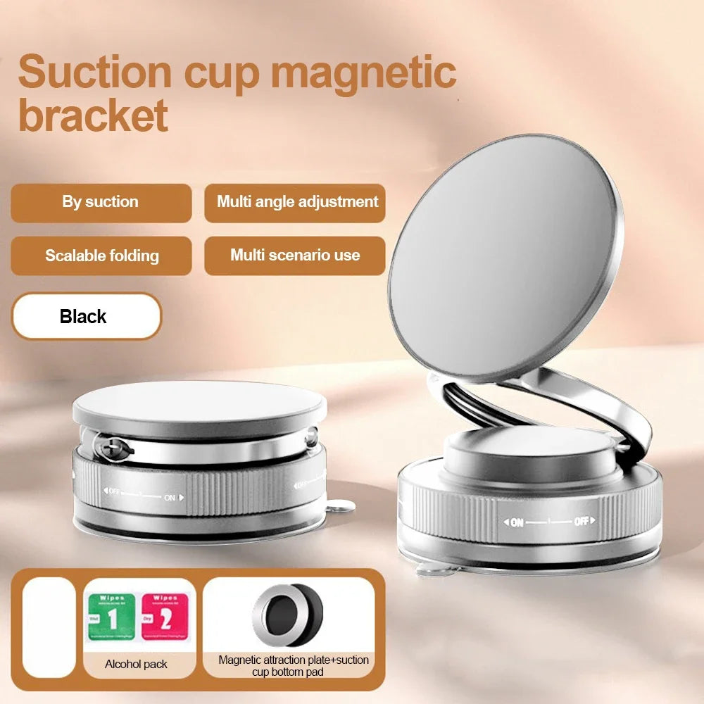 Metal Vacuum Magnetic Car Phone Holder Foldable Design