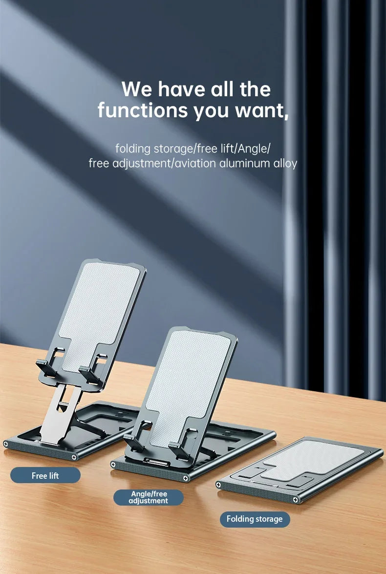 Folding Metal Phone Stand Solid Support Kickstand Phone Holder