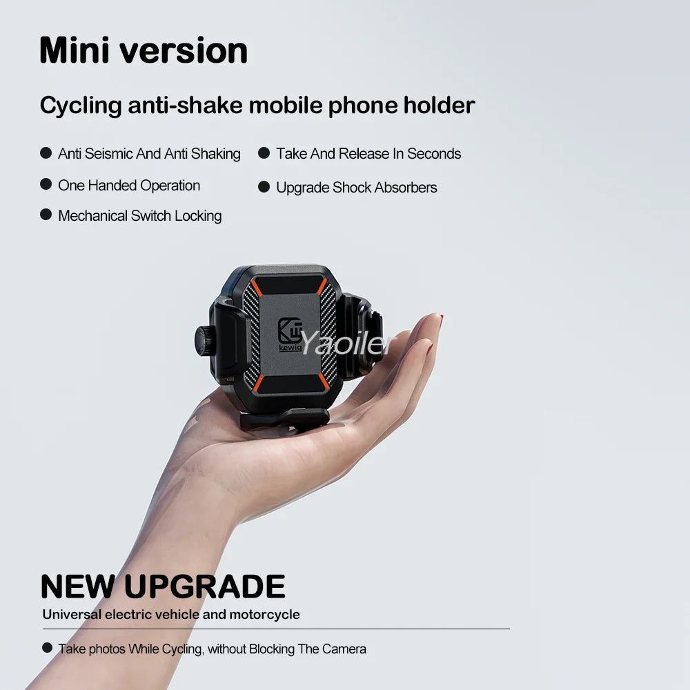 Motorcycle Phone Holder Shockproof 15W Wireless Charger