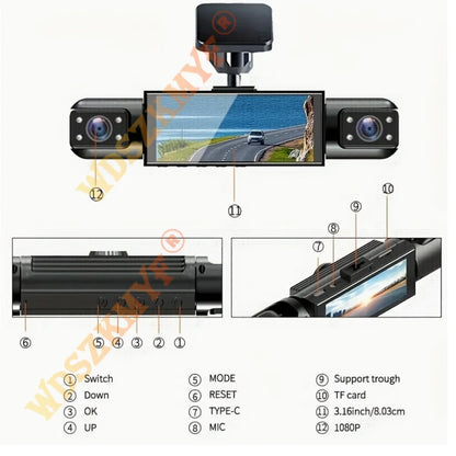Car DVR 1080P Video Recorder 360°Dash Cam for Car
