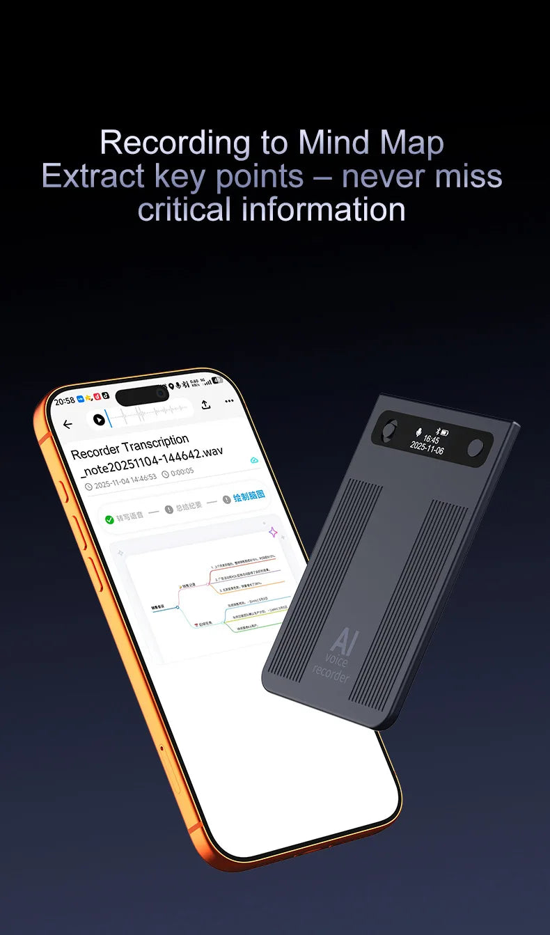 New Ultra-thin T8 Intelligent AI Voice Recorder Transcription