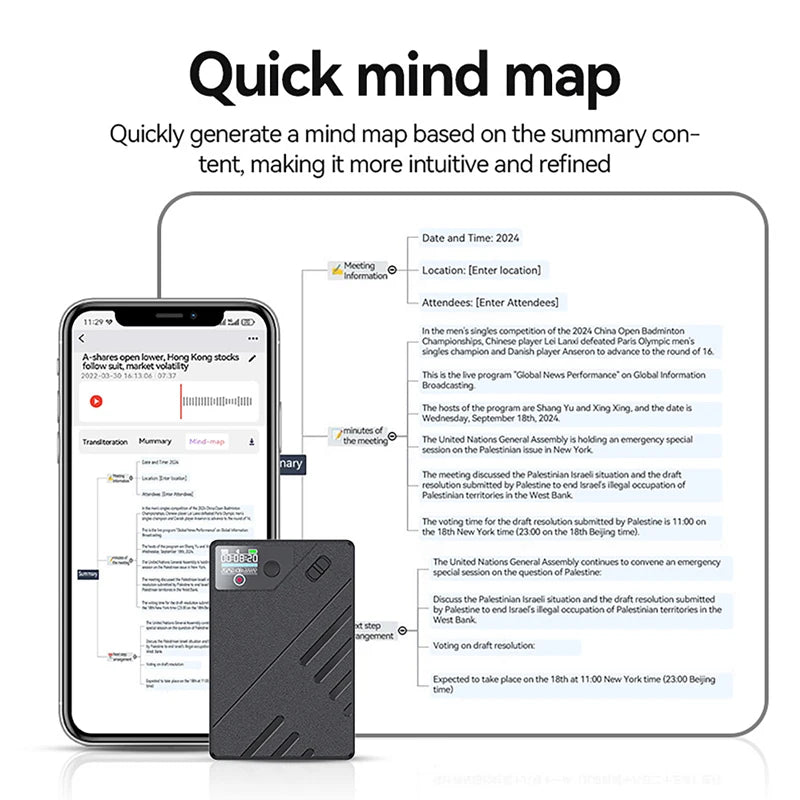 AI Voice Recorder GPT Intelligence APP Control Audio Mind Map