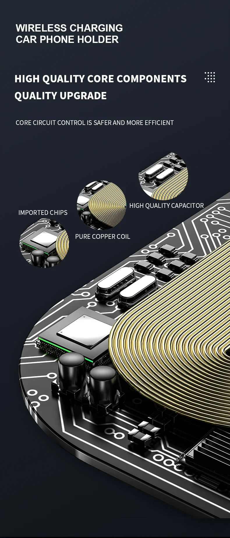 Car Phone Holder 15W Wireless Fast Charger Magnetic Charger