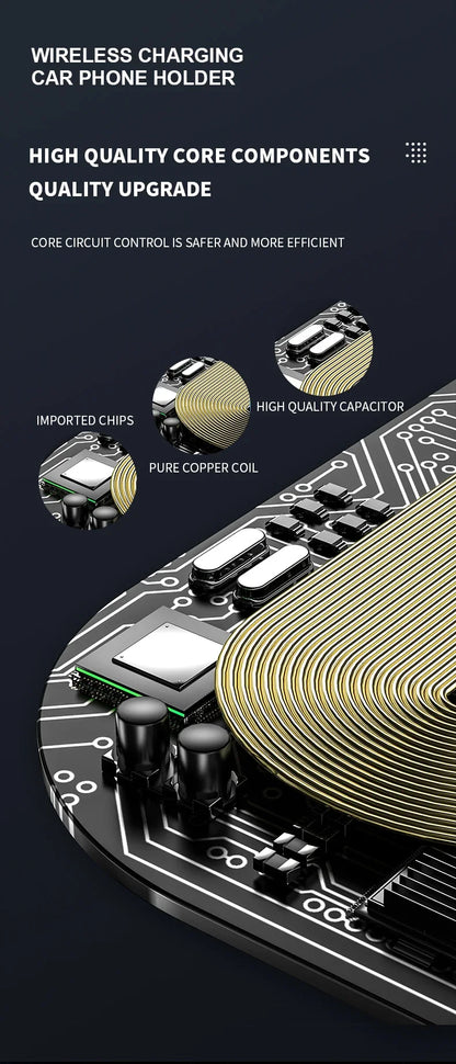Car Phone Holder 15W Wireless Fast Charger Magnetic Charger