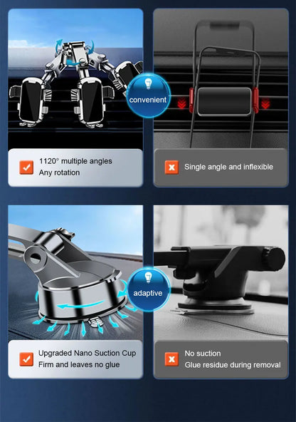 SEAMETAL Dashboard Phone Holder for Car Stable Suction Cup