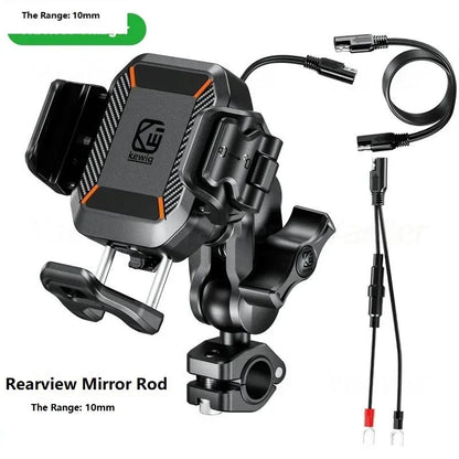 Motorcycle Phone Holder Shockproof 15W Wireless Charger