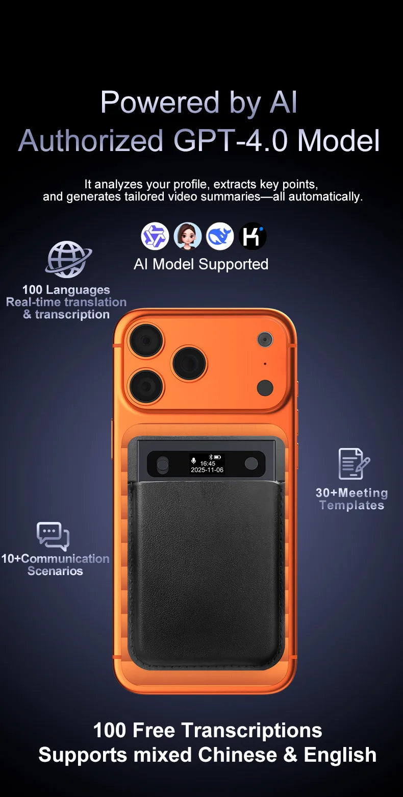 New Ultra-thin T8 Intelligent AI Voice Recorder Transcription