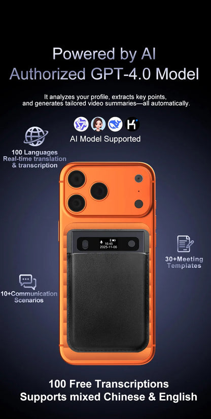New Ultra-thin T8 Intelligent AI Voice Recorder Transcription
